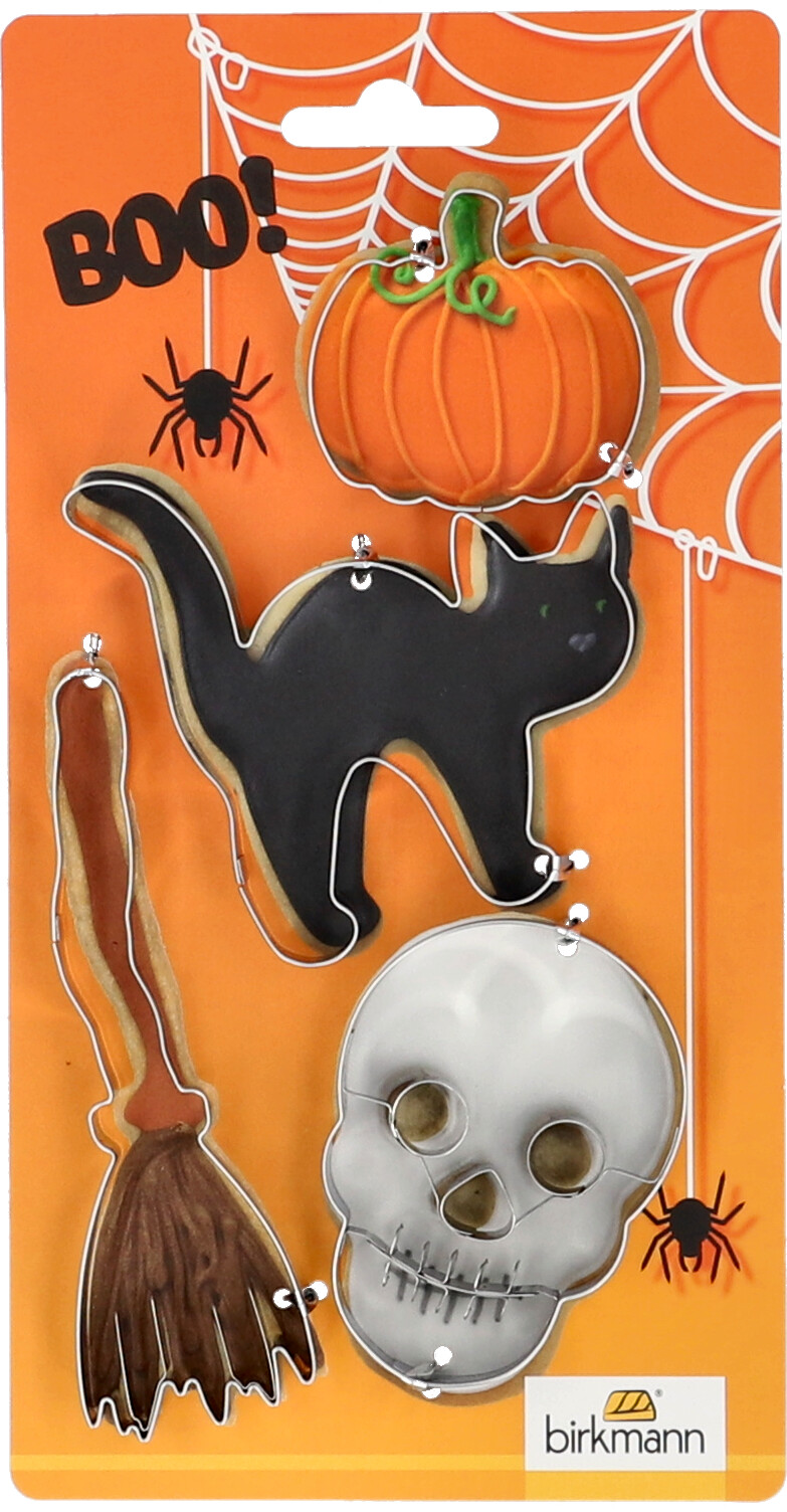 12-teiliges Halloween Ausstechformen-Set – Edelstahl, Mit Kürbis, Geist, Fledermaus, Hexenhut & Mehr